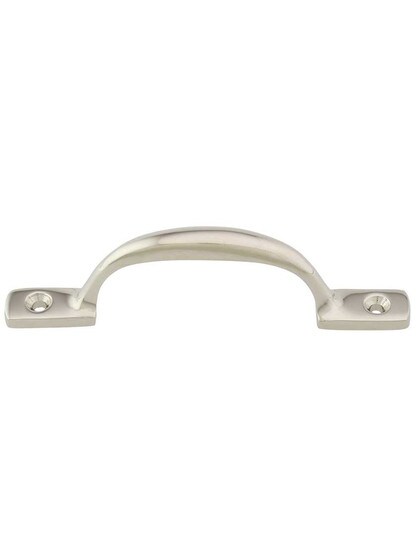 Emory Solid-Brass Cabinet Pull - 3 3/8 inch Center-to-Center in Polished Nickel.